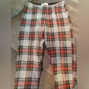 Zara kids red plaid leggings size 11/12
